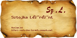 Sztojka Lóránt névjegykártya