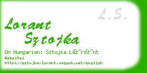 lorant sztojka business card